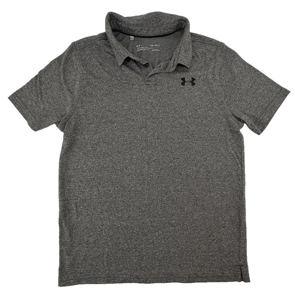 Under Armour Heatgear Loose Kids Polo Shirt Size Youth L Gray